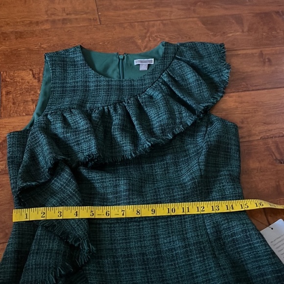 NWT Chelsea28 Ruffle Detail Plaid Sheath Dress Size 10 - Picture 13 of 16